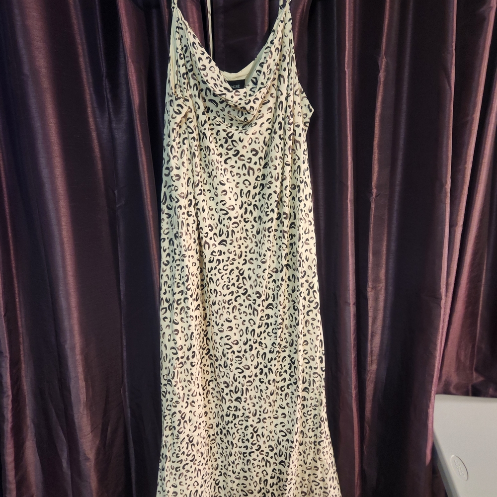 11 Honore Leopard Print Dress - Black and Cream
